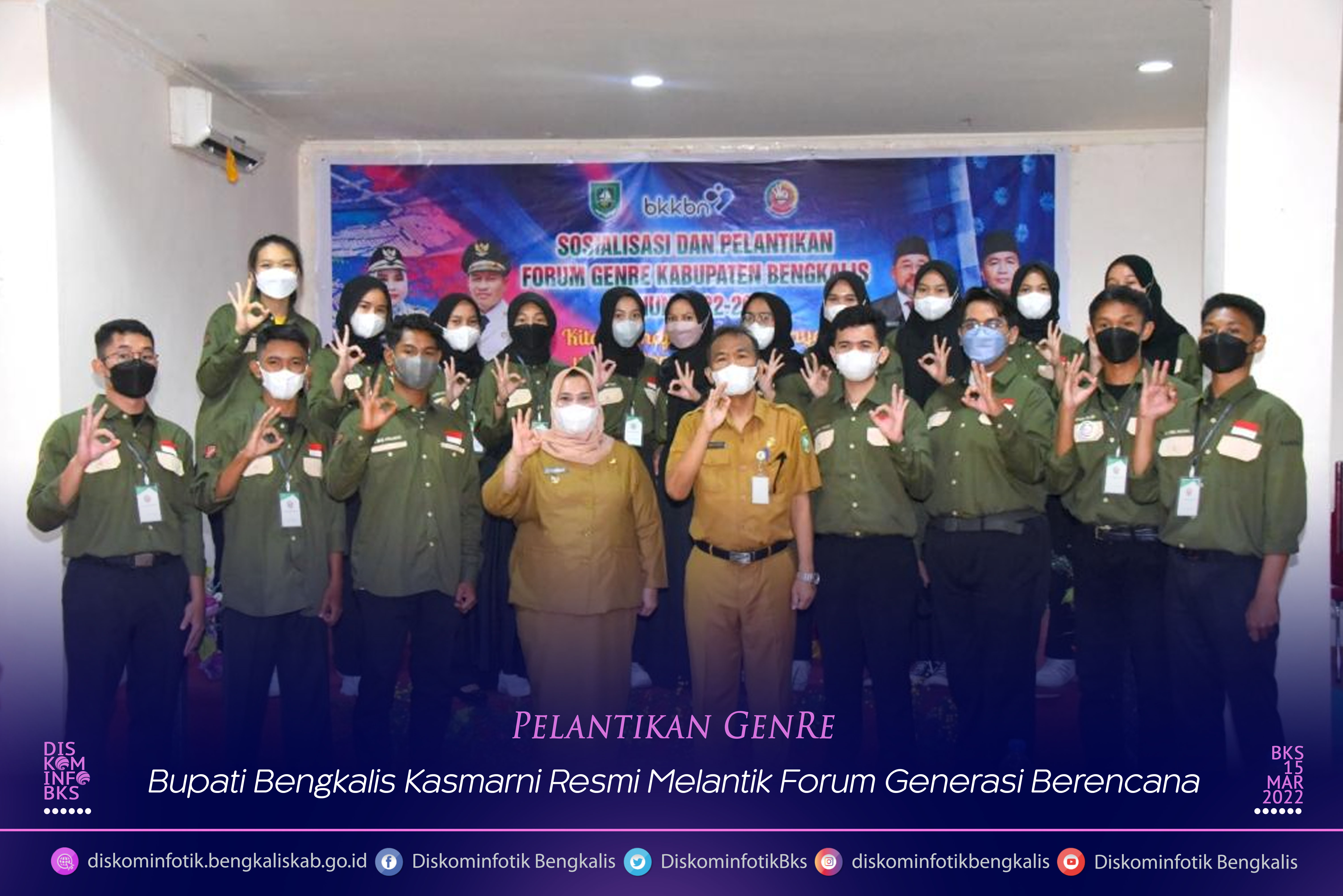 Bupati Bengkalis Kasmarni Resmi Melantik Forum Generasi Berencana Desa Kesumbo Ampai